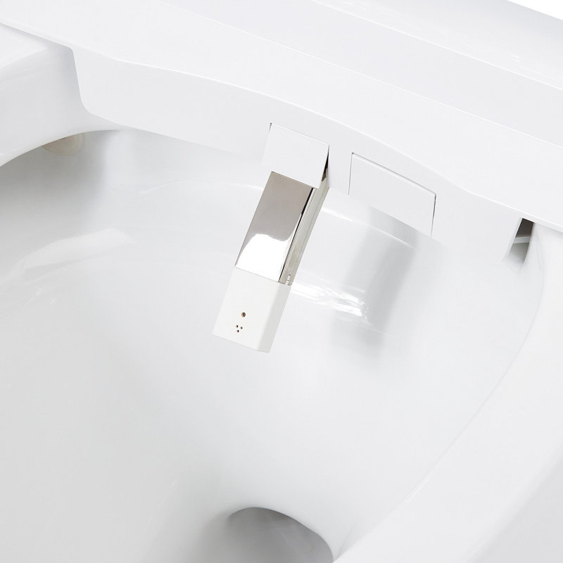Vela Plus White One Piece Elongated Toilet with Bidet Seat