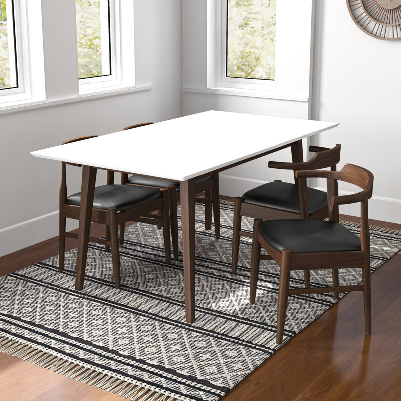Khyasia 4 - Person Solid Wood Solid Wood Top Four Leg Dining Set