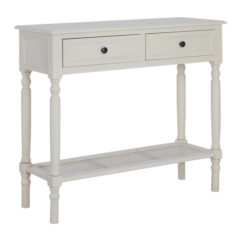 Nathen 91cm Solid Wood Top Console Table, White