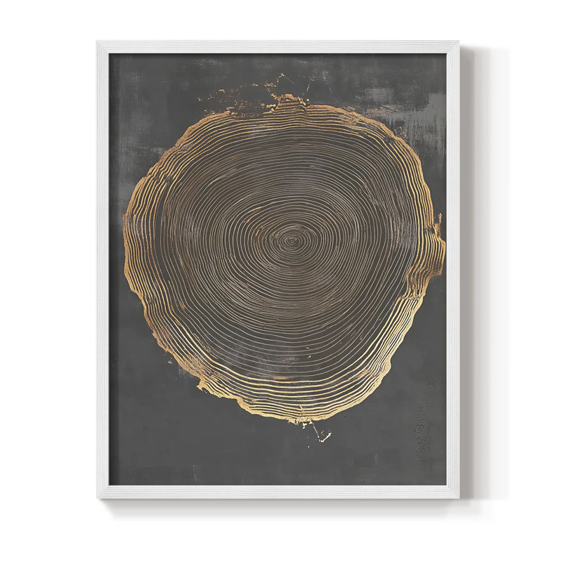 Impression abstraite encadrée CCLIV - prête à être accrochée, H 10 po x l 8 po, Blanc