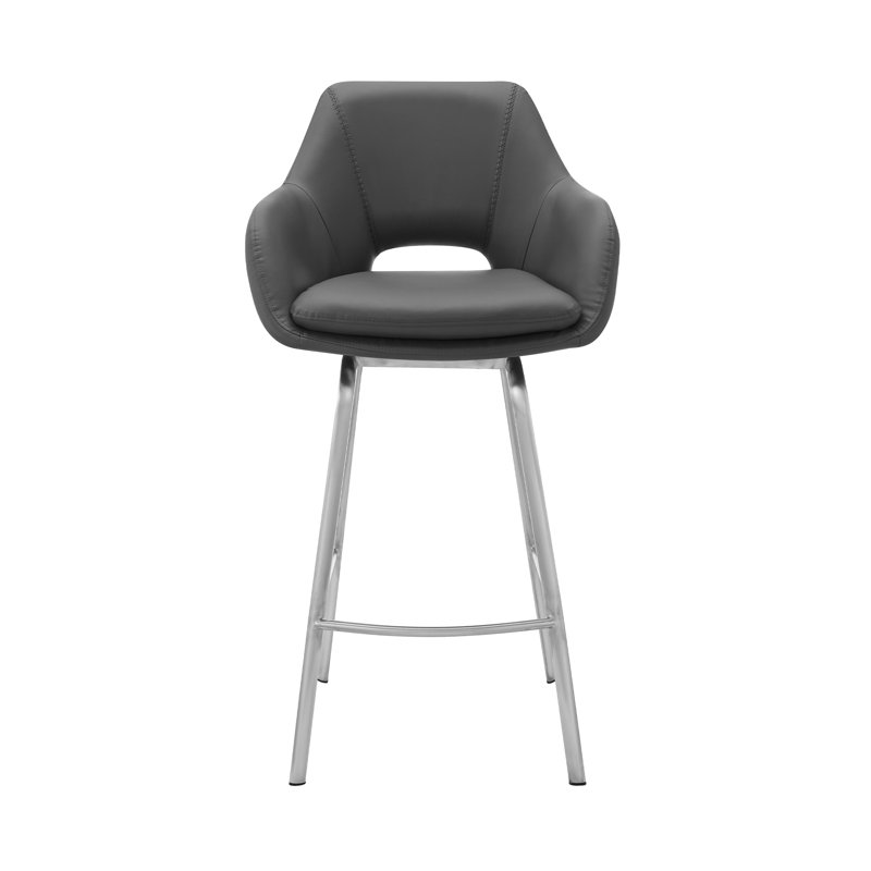 Tabourets de bar en acier gris durable avec fonction pivotante pour les cuisines modernes