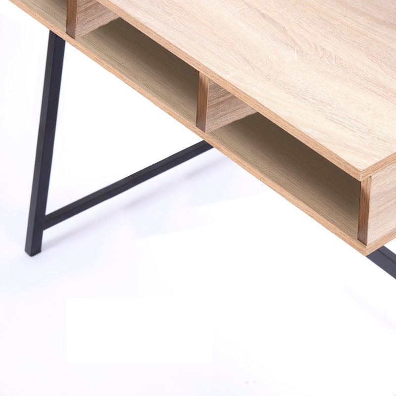 Rhine Computer Desk, Oak, Black