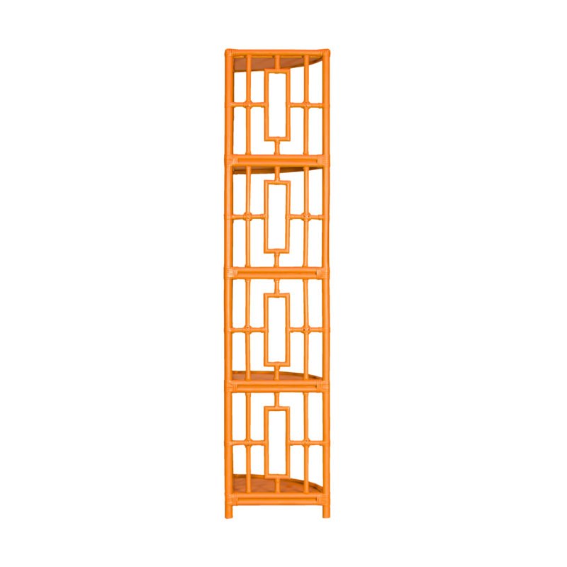 Manley Corner Bookcase, Citrus Orange