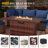 8 - Person Outdoor Wicker Patio Conversation Furniture Set With Fire Pit Table-431831962
