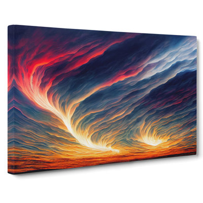 Flaming Cloudy Sky - Wrapped Canvas