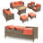 9 - Person Outdoor Wicker Patio Conversation Furniture Set With Swivel Chairs-109530700