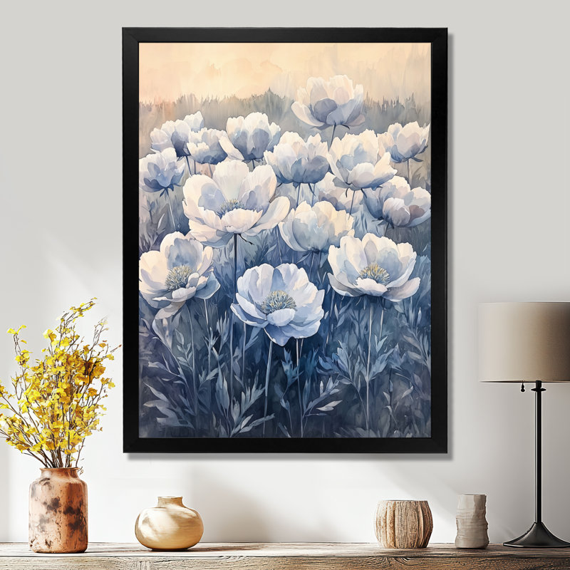 Keppler - impressions sur toile florales, Noir, noir, noir, noir, H 20 po x l 12 po, Reproduction encadrée d'une seule photo