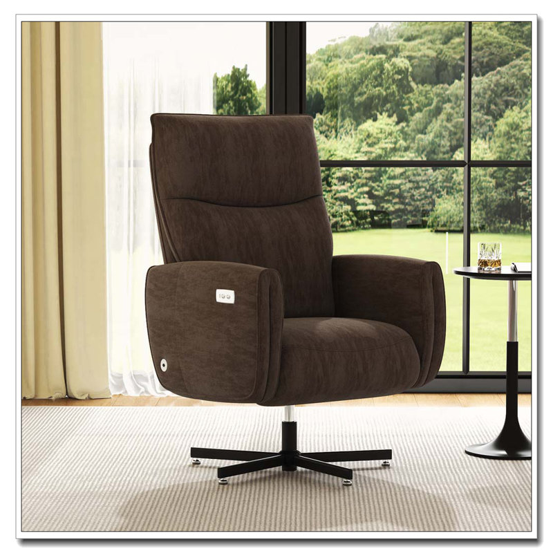 Fauteuil inclinable électrique pivotant, Brun