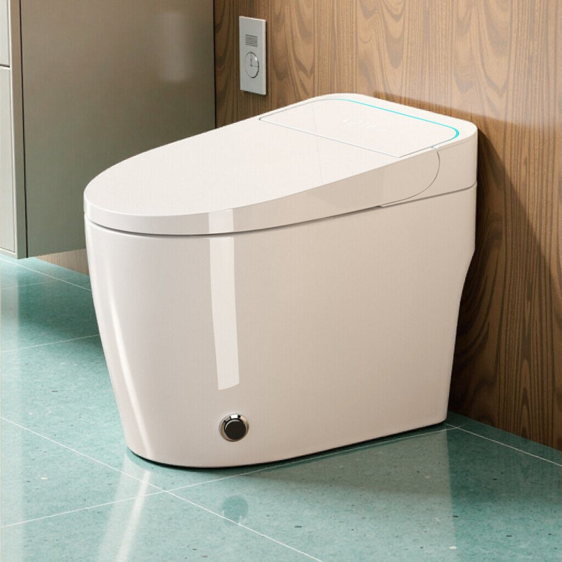Smart One-Piece Toilet With Bidet, Auto Open/Close Seat, Warm Water & Dryer, Hands-Free Operation, White