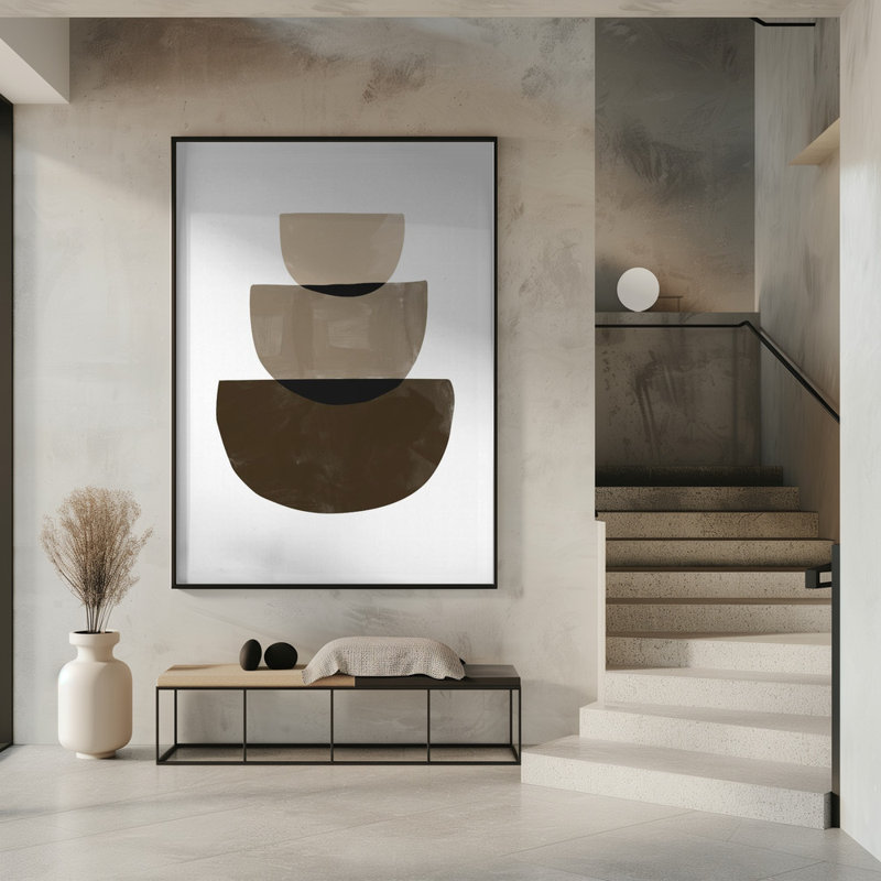 "Sapes of Abstract", art mural texturé encadré, Noir, noir, noir, noir, H 14 po x l 10 po