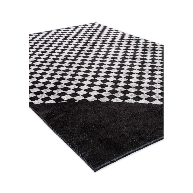 Modern Abstract Checkered Area Rug, Rectangle 6'7" x 8'3"