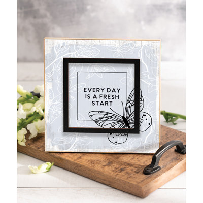 «Every Day Is A Fresh Start», plaque de bois 6 po x 6 po