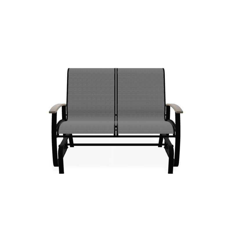 Belle Isle Outdoor Glider, Classic Graphite P30, Textured Snow, Titanium Sunbrella®