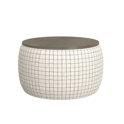 Icarus Upholstered Storage Ottoman with Wood Top by Birch Lane