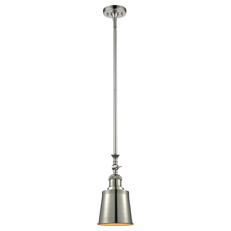 Lavender Hill 1 - Light Single Pendant, Polished Nickel, Polished Nickel, 6 Watt Vinage LED Bulb