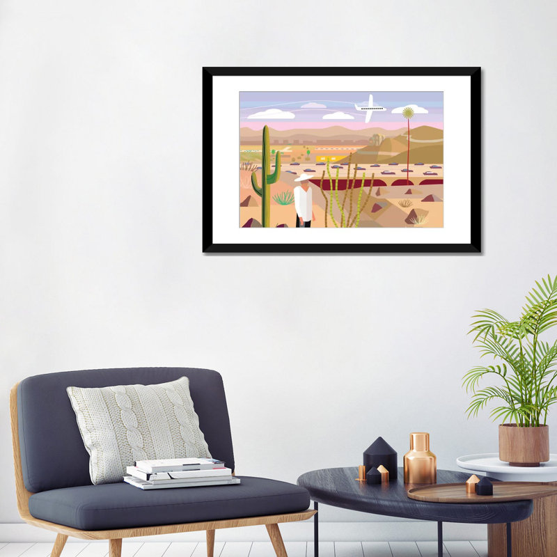 «Scottsdale», reproduction d'impression sur toile, H 24 po x l 32 po x P 1 po, Papier d'art encadré noir, Blanc