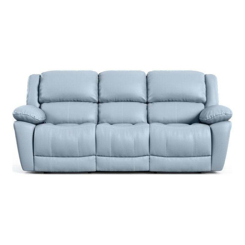 Canapé Allendale, Cuir bleu Kaia