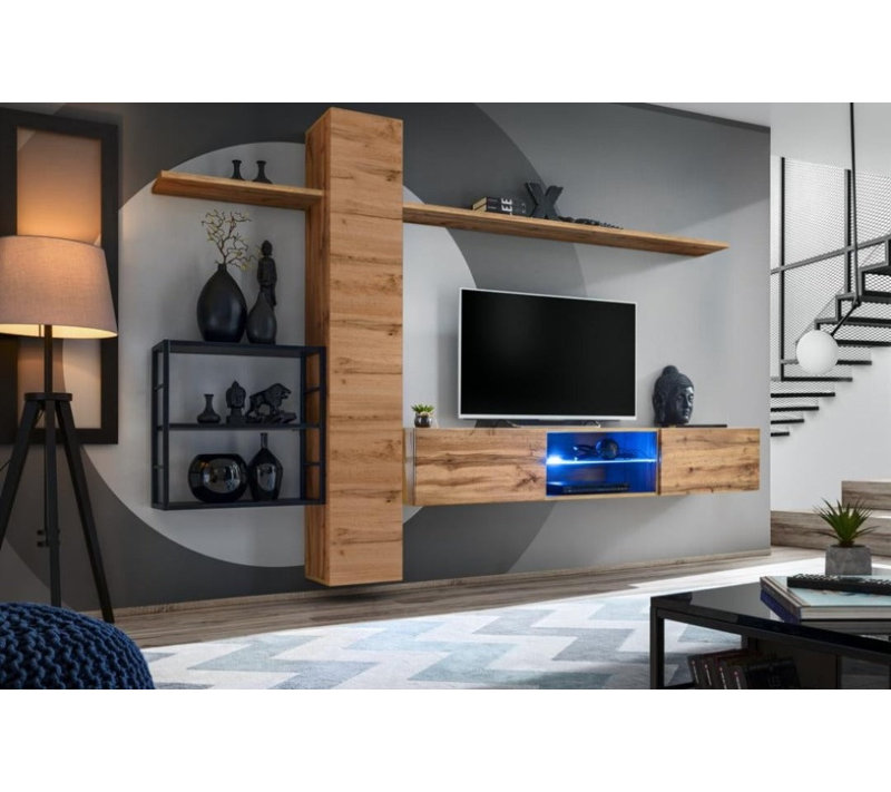 Unfinished Entertainment Centre for TVs up to 75", Oak Wotan