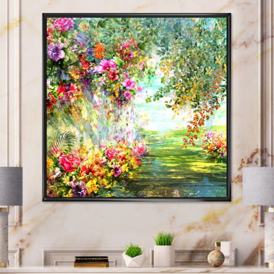 «Multicolor Spring Flowers Impression VI», reproduction d'art sur toile encadrée
