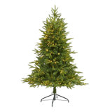 Green Lighted Artificial Christmas Tree