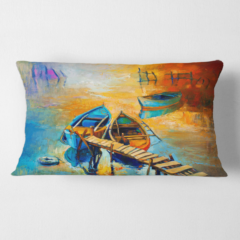 Housse et housse de coussin rectangulaire Boat Pendant Evening Glow the Lake V