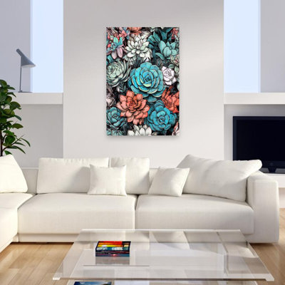 Bleu sarcelle et corail