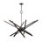 14 - Light Steel Dimmable Sputnik Modern Linear Chandelier