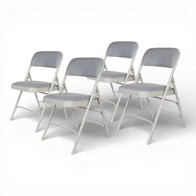 Hampden Furnishings Bernadine Fabric Padded Triple Brace Banquet Folding Chair