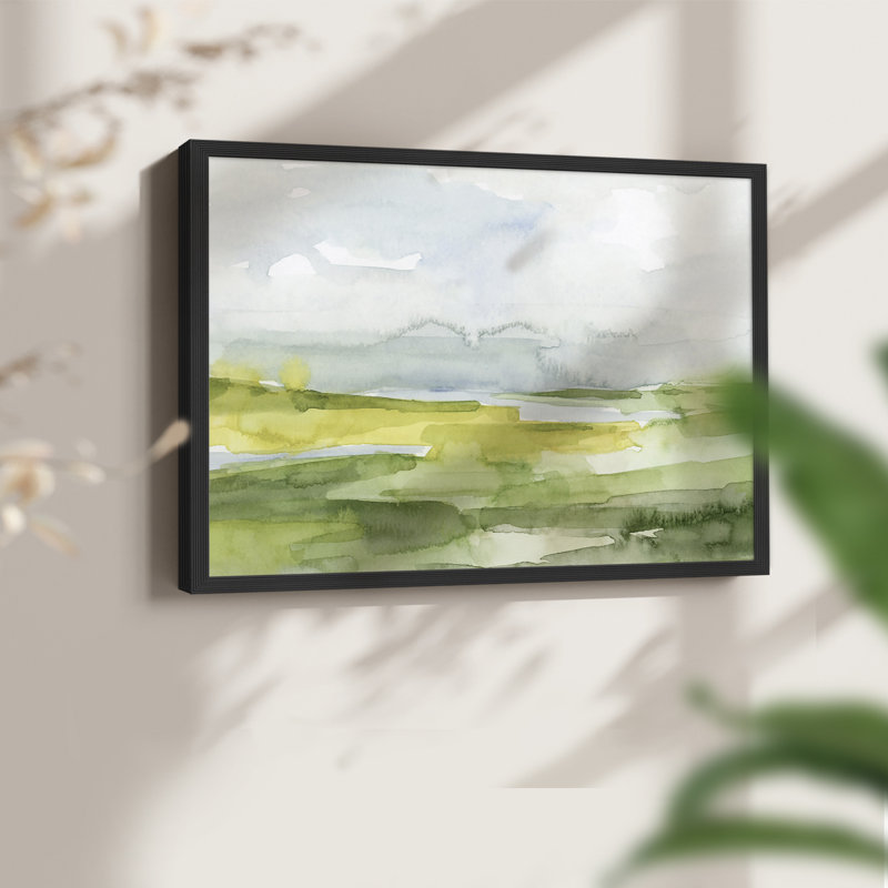 Watery Lowlands II - Reproduction encadrée - Restickable, H 22 po x l 28 po, Noir