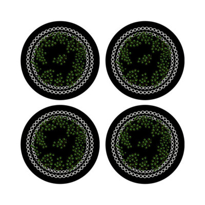 Christmas Berries Vegan Leather Round Pebble Placemat