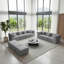 Canapé modulaire modulaire en U en chenille modulaire, 10 sièges avec repose-pieds détachable, canapé profond sous vide, gris clair