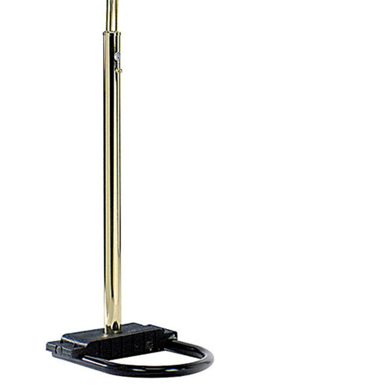 Lampe sur pied ajustable à finition noire, Laiton poli, 84"