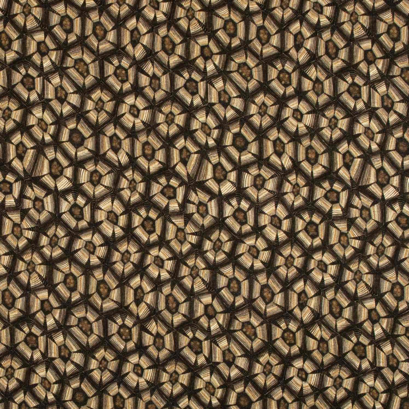 Linen Fabric Ottoman, Safari Spot Gold