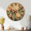 Grande horloge murale ronde en bois silencieux Cactus - Blush Desert Bloom