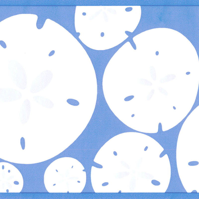 Bordure de papier peint L 15 pi x l 7 po, Denim / blanc / reflet argenté