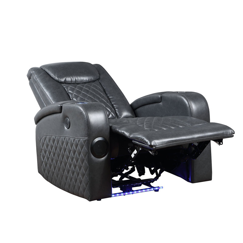 Fauteuil inclinable électrique gris foncé avec Bluetooth, Gris foncé