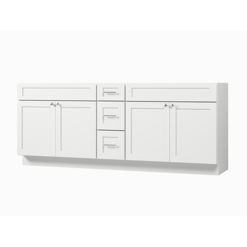 Base de meuble-lavabo double 84 po Disar, Blanc