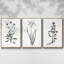 Inky Botanical I, ensemble de 3 toiles encadrées sur toile-97792631-97792635