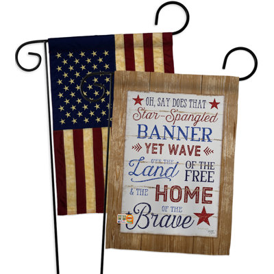 Double Sided 18.5'' H x 13'' W Polyester Independence Day Garden Flag