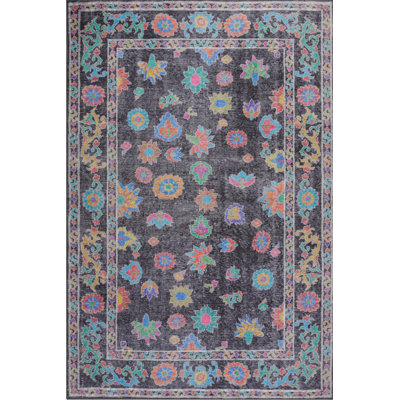 Tapis décoratif noir Ottilie