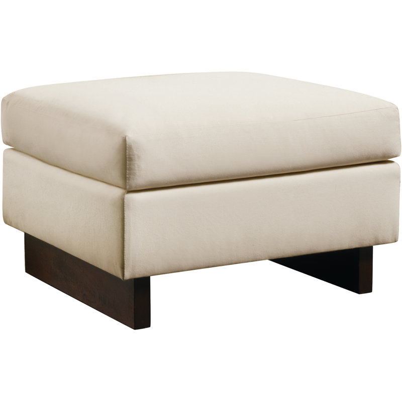Paxton Ottoman, White Polyester Blend
