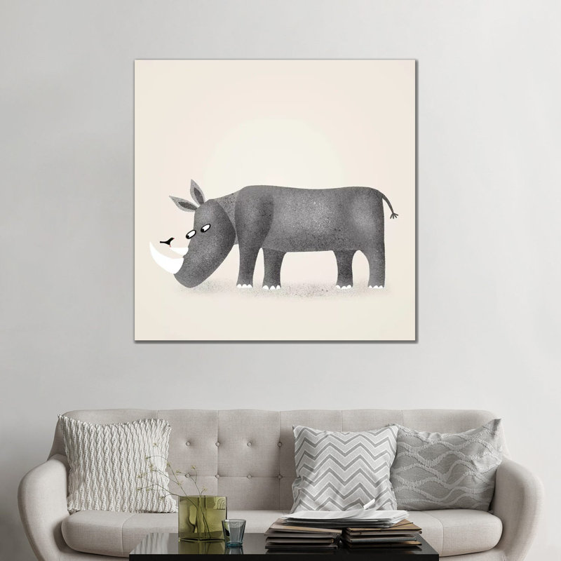 « Rhino » par Nic squirrell-impression, Toile tendue, H 48 po x l 48 po x 1,5 po, Pas de tapis