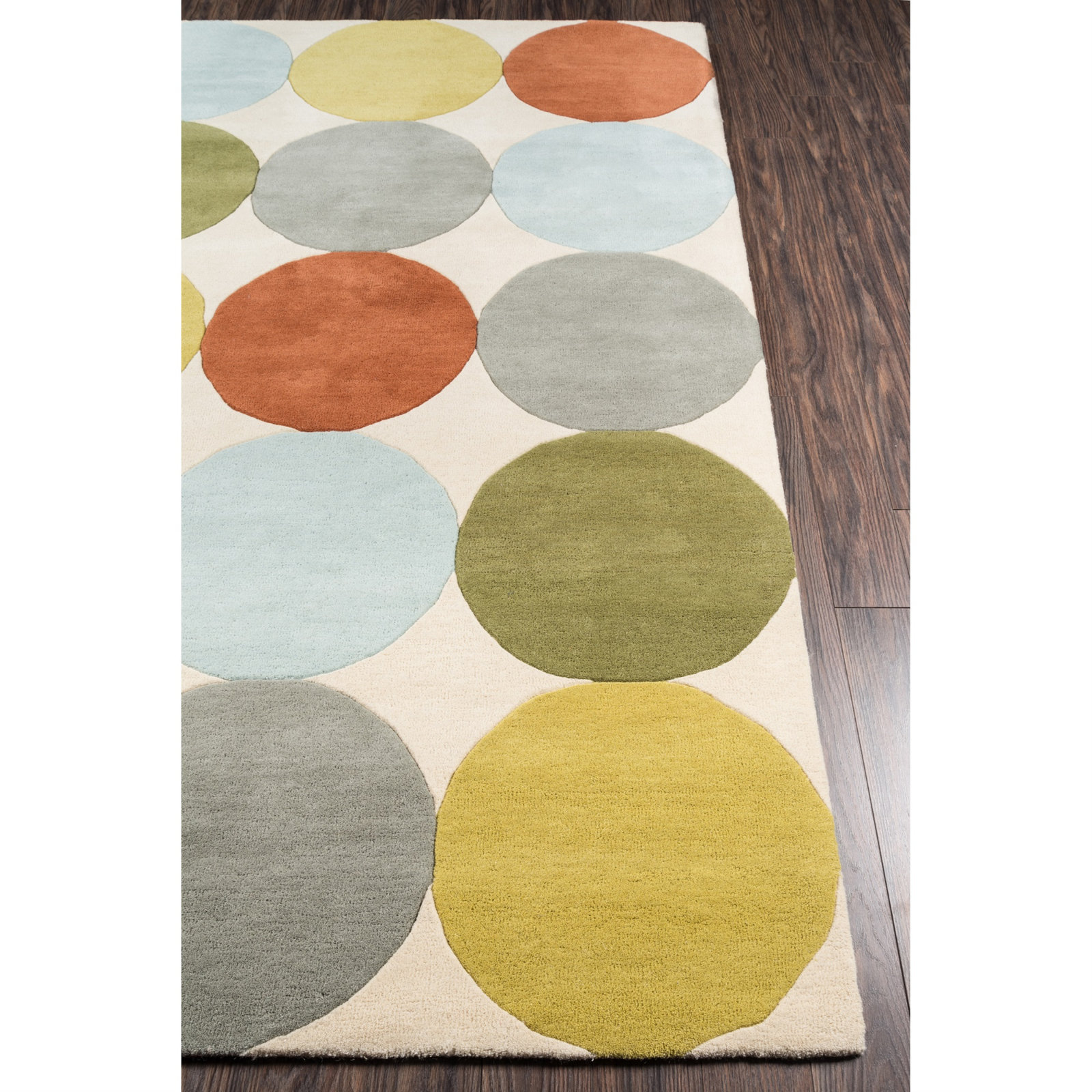 Glory Hand Tufted Wool Green/Gray/Orange Rug, Rectangle 3'6" x 5'6"
