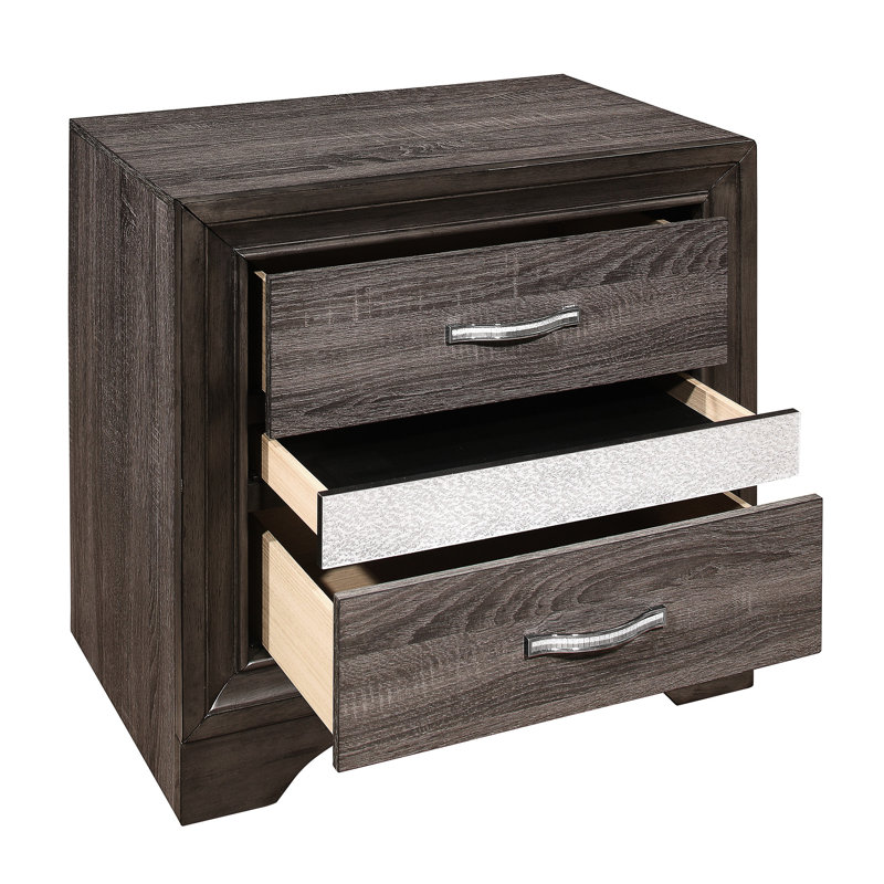 Table de chevet élégante avec porte-bijoux secret - 26 po de hauteur, tiroir caché, sans assemblage, mobilier de chambre chic pour glissières en métal, assemblage