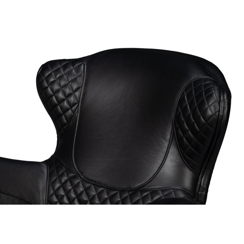 Hera Armchair, Black Genuine Leather