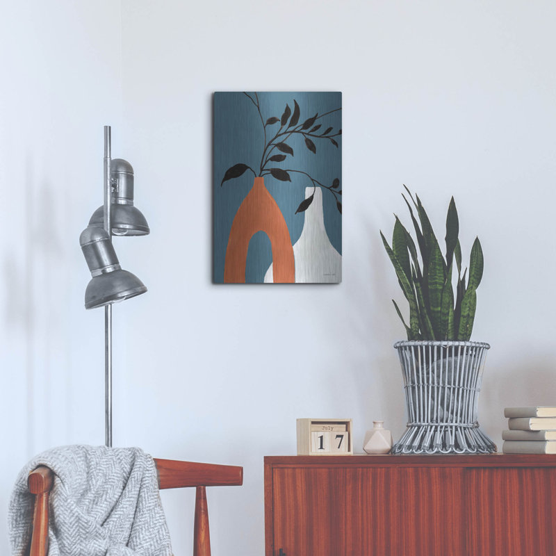  «Slender Stems 1 Jewel Toned» par Danhui Nai, art mural en métal, H 24 po x l 16 po