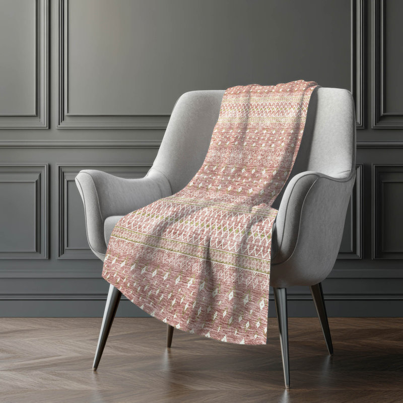 Jeté bohème Addison Sherpa ASB709, Rosé