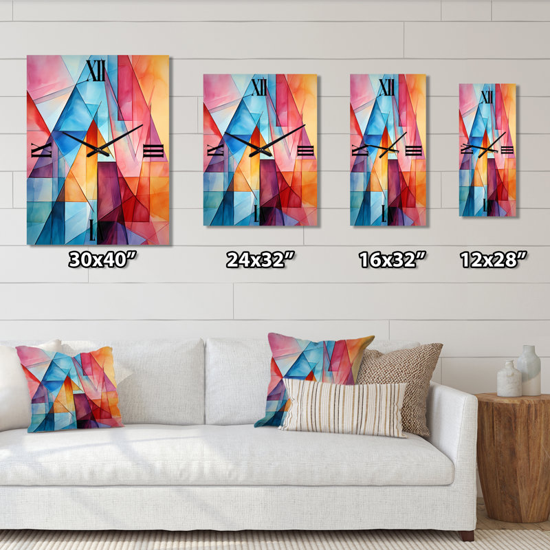 Glam Orange Beige Collage I - Horloges murales tendance, Petit