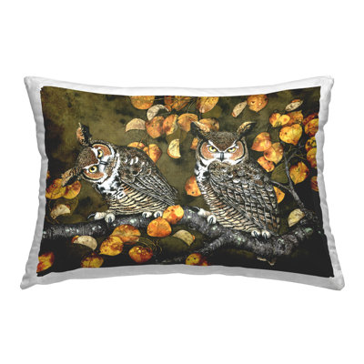 Inquisitor Owls Autumn Branch Decorative Printed Throw Pillow Design by Maggie Vandewalle