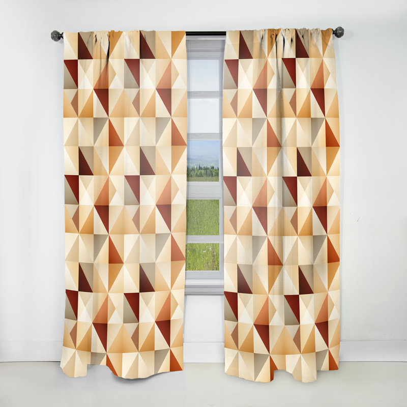 Geometric Harmony I - Rideau moderne - Velours obscurcissant - 1 panneau, L 52 po x L 120 po